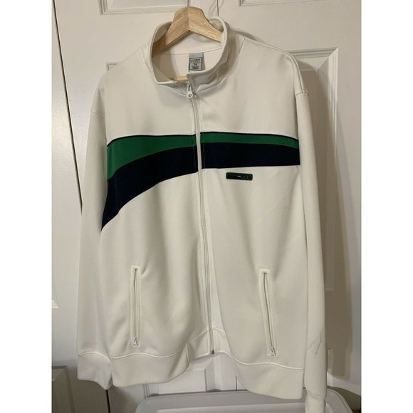 Old Navy Men’s Sz XXL long sleeve green with white zippered track jacket - Picture 4 of 6
